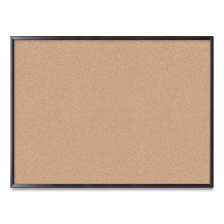 U BRANDS Cork Bulletin Board, 48 x 36, Natural Surface, Black Frame 2876U0001